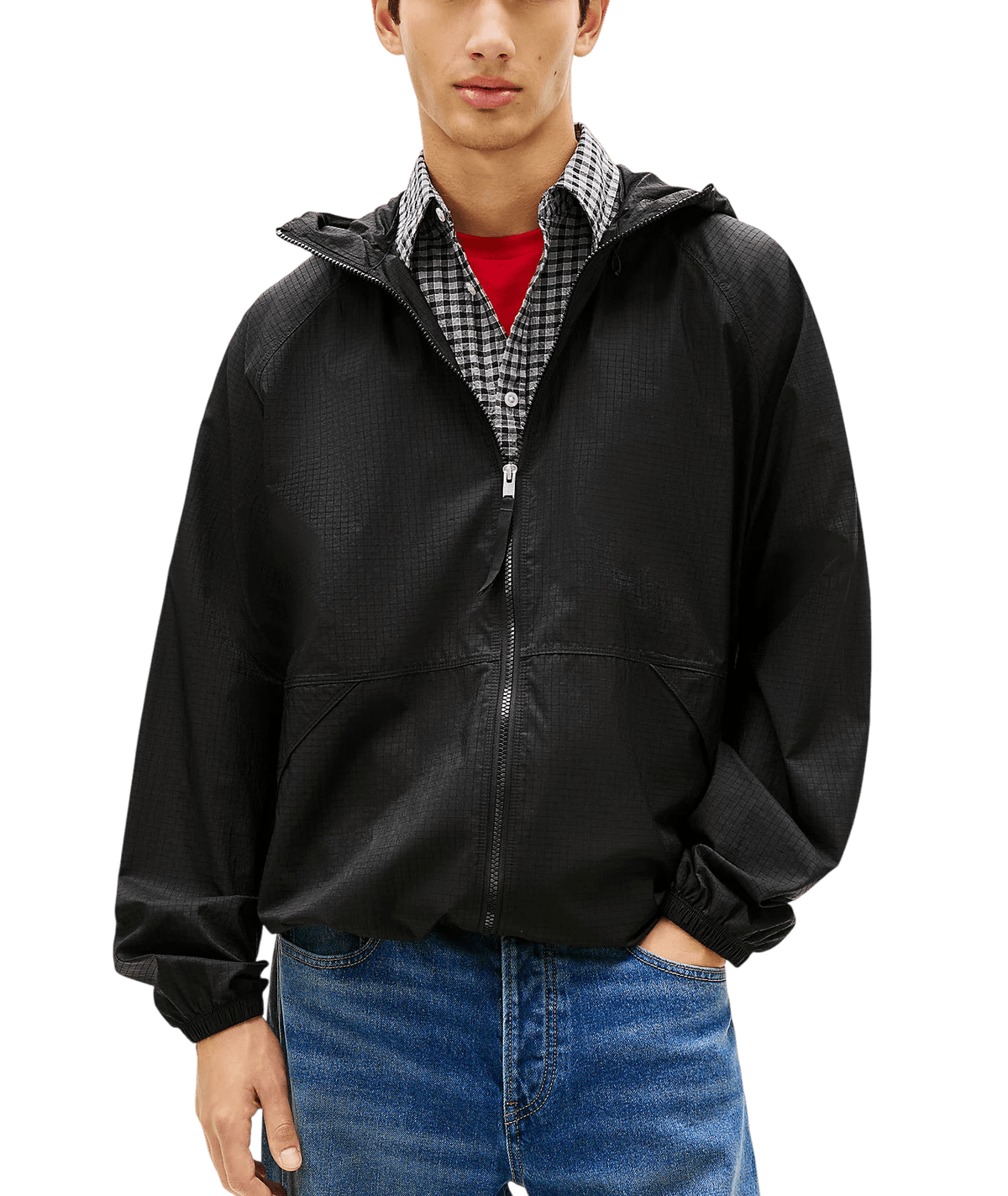 Ανδρικό Αντιανεμικό Μπουφάν Μαύρο Tommy Jeans DM0DM22734-BDS