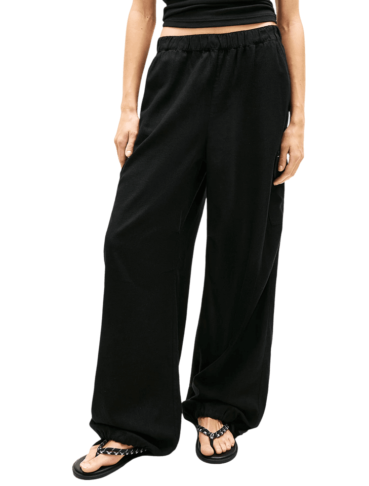 Γυναικείο Λινό Cargo Παντελόνι Μπεζ Tommy Jeans DW0DW22290-0AA