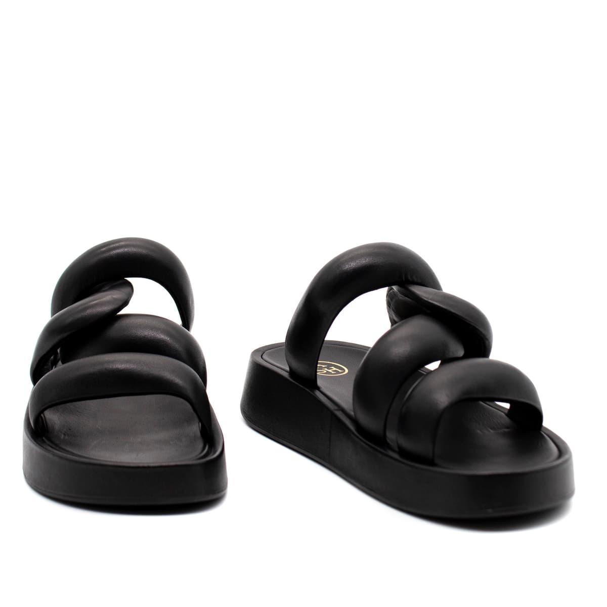 Γυναικείες Δερμάτινες Versus Combo A Παντόφλες Μαύρες Ash SS22M13602300-Black