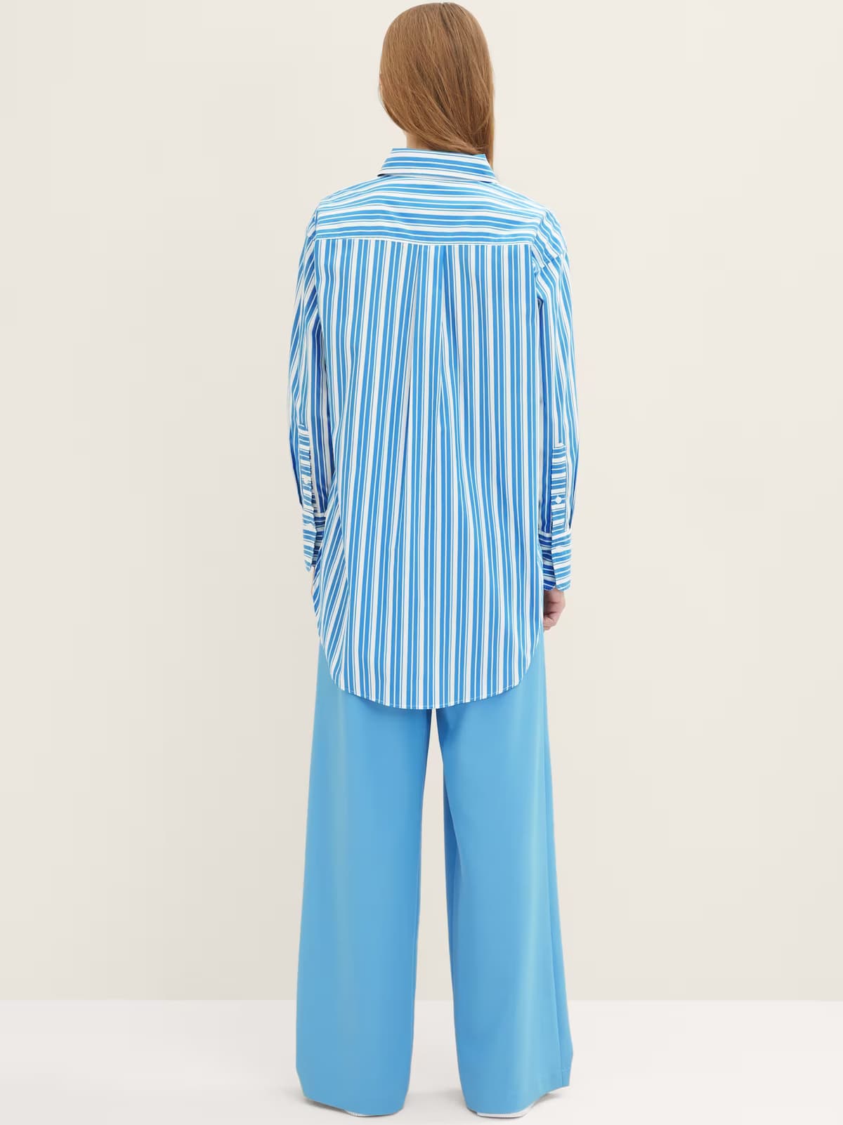 Γυναικείο Ριγέ Πουκάμισο Γαλάζιο Tom Tailor 032792-31189