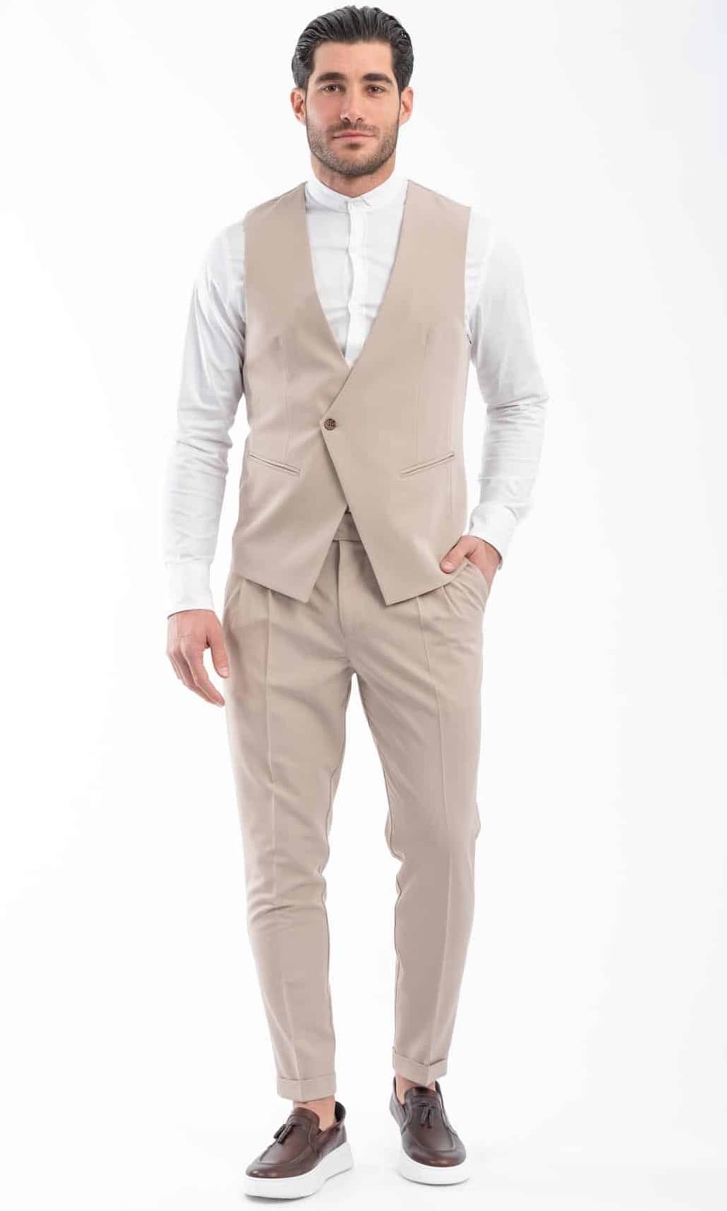 Ανδρικό Γιλέκο Μπεζ Vittorio 10023VINTO-BEIGE