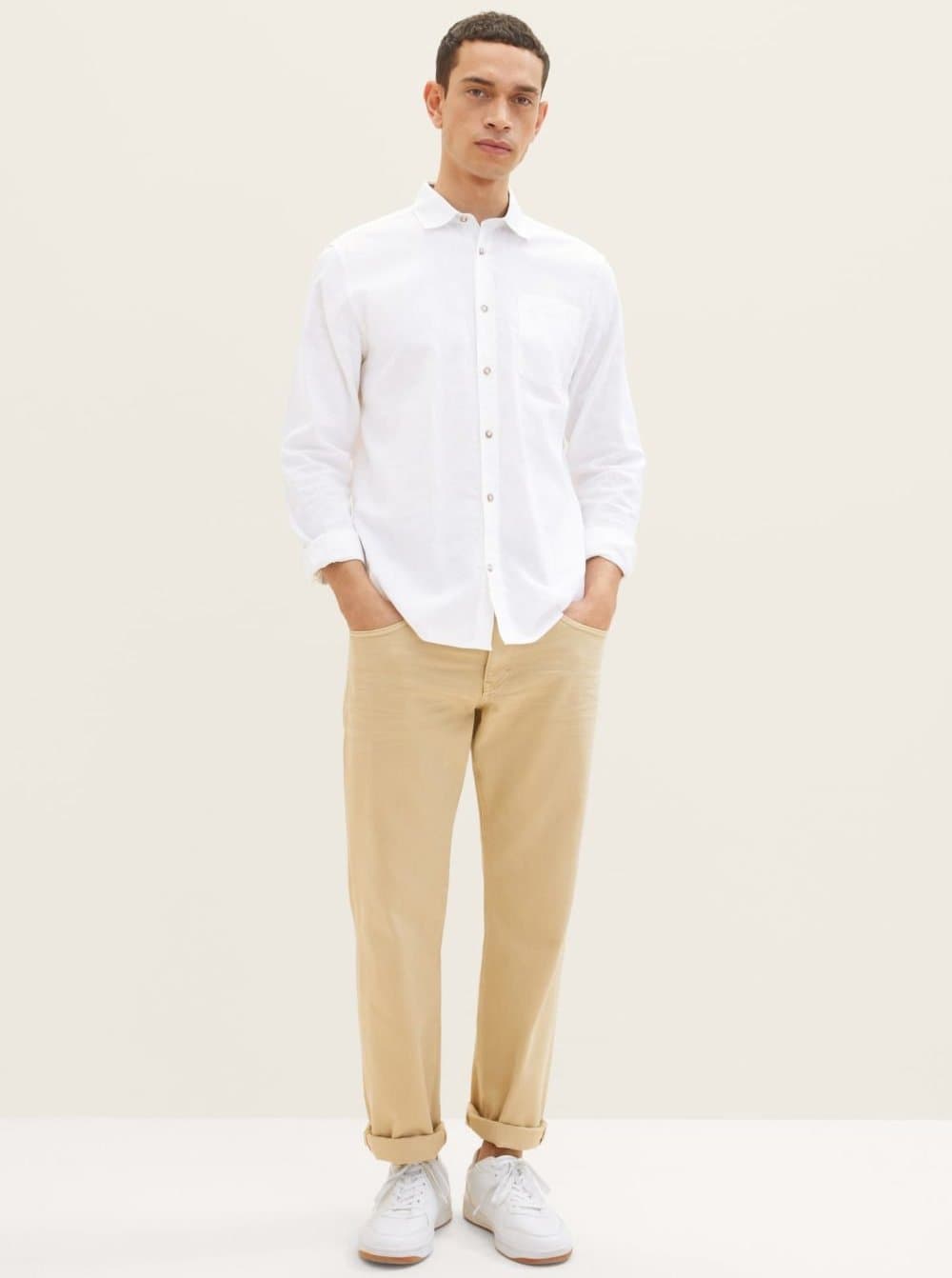 Ανδρικό Λινό Πουκάμισο Λευκό Tom Tailor 034904-20000