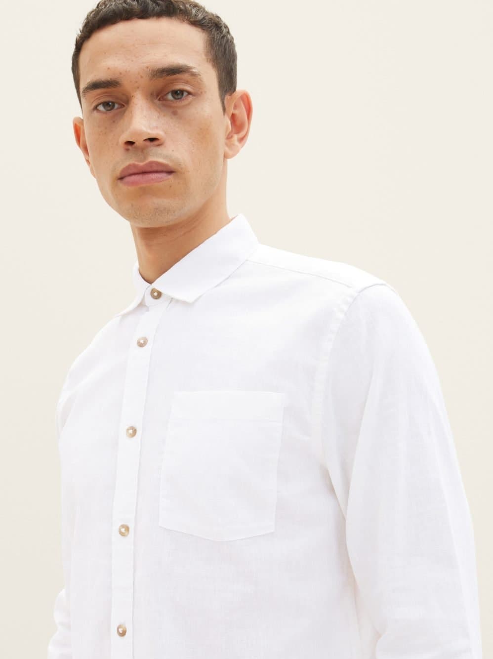 Ανδρικό Λινό Πουκάμισο Λευκό Tom Tailor 034904-20000