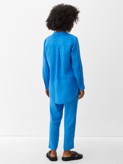 Γυναικείο Λινό Πουκάμισο Μπλε S.Oliver 2129198-5520