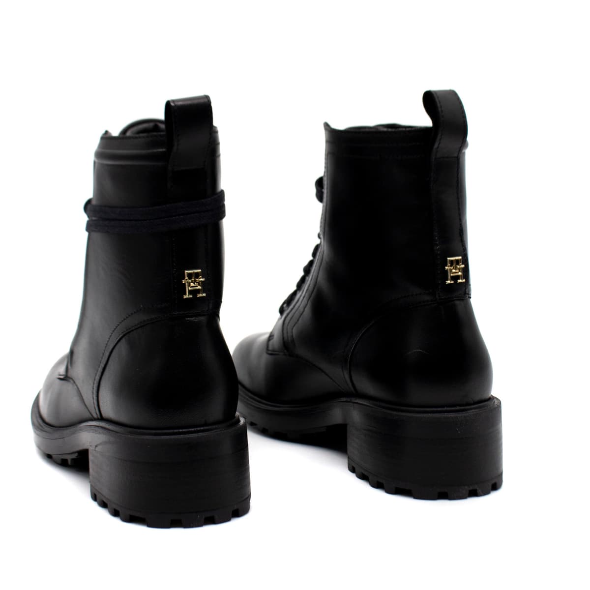 Γυναικεία Δερμάτινα Essential Biker Μποτάκια Μαύρα Tommy Hilfiger FW0FW07355-BDS