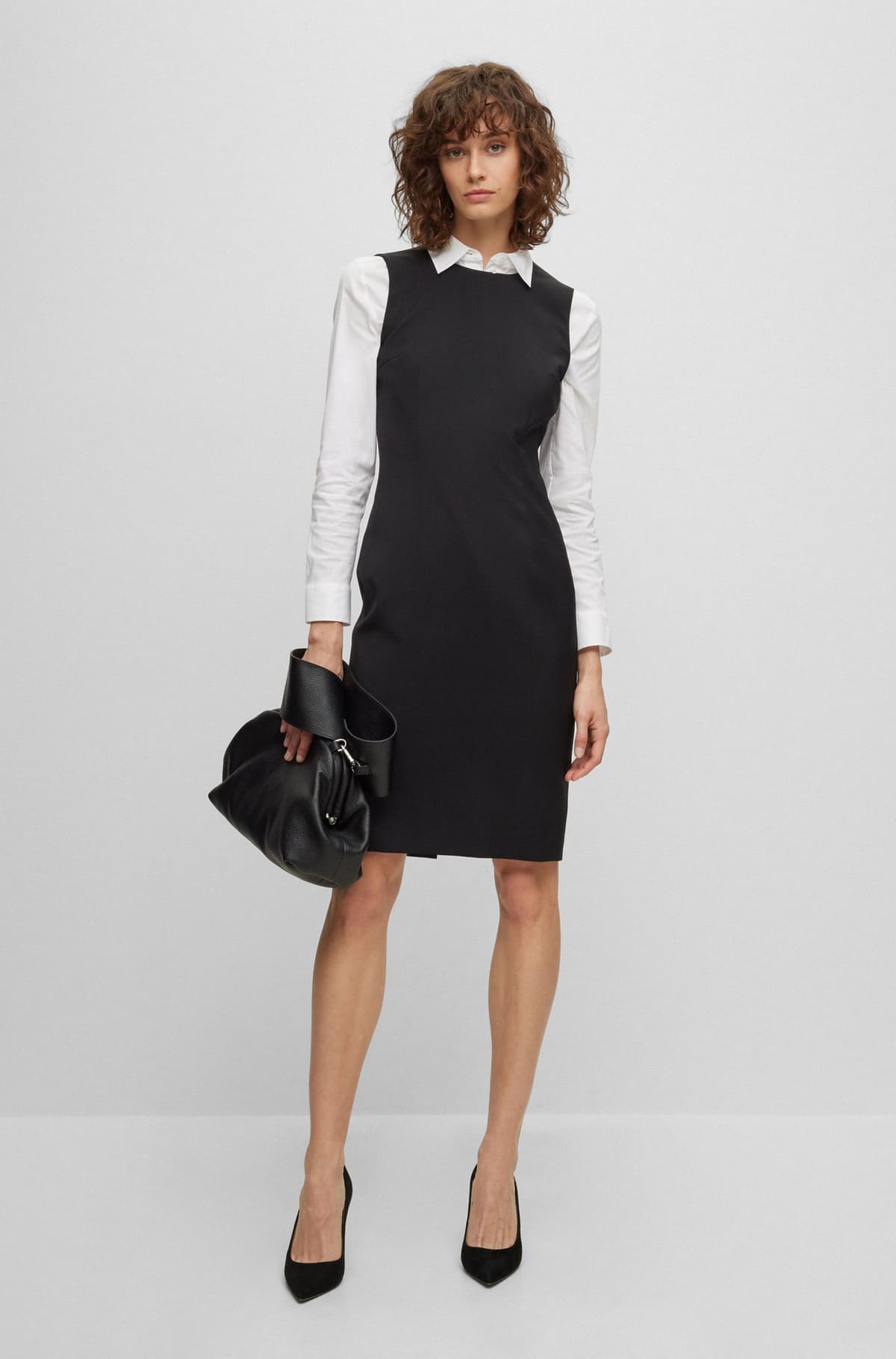 Γυναικείο Αμάνικο Dirulah Φόρεμα Μαύρο Boss 50500498-001