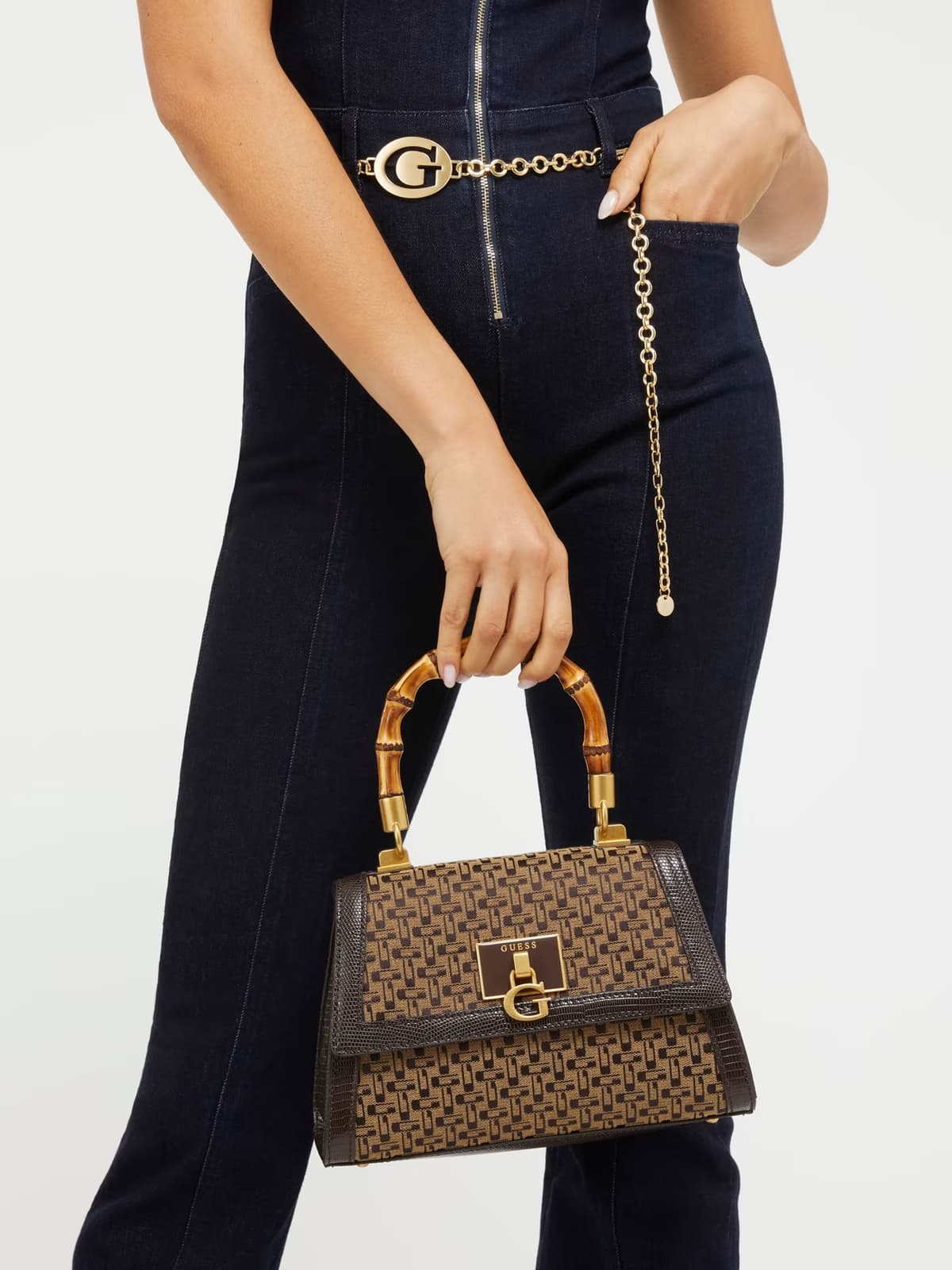 Γυναικεία Stephi Τσάντα Καφέ Guess HWJK7875210-BROWN LOGO