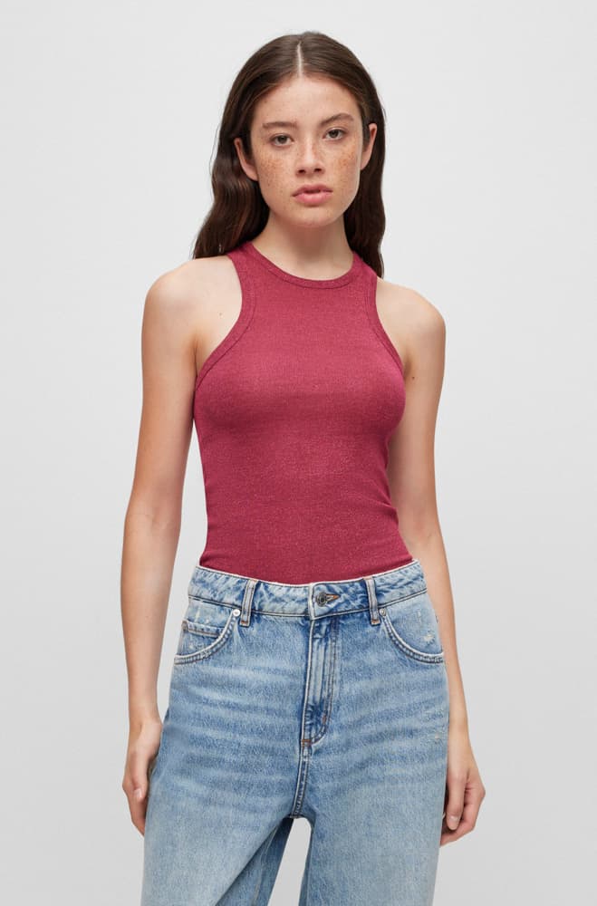 Γυναικείο Σετ Αμάνικο Τοπ Μαύρο/Κόκκινο Hugo 50500499-998