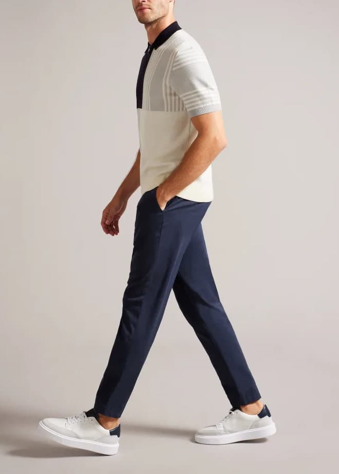 Ανδρικά Δερμάτινα Luigis Sneakers Λευκά Ted Baker 270903-WHITE NAVY