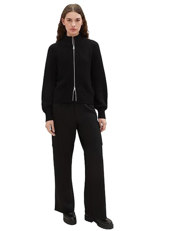 Γυναικείο Cargo Παντελόνι Μαύρο Tom Tailor 038216-14482