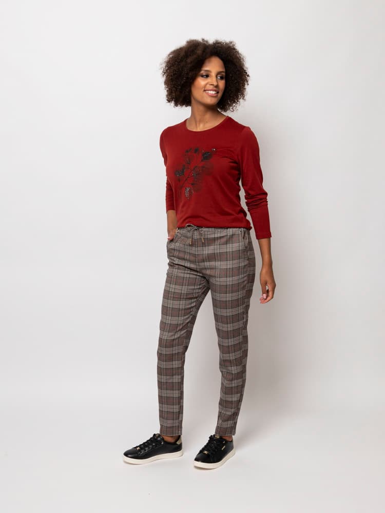 Γυναικείο Καρό Filly23 Παντελόνι Γκρι Heavy Tools W23473-CHECKED