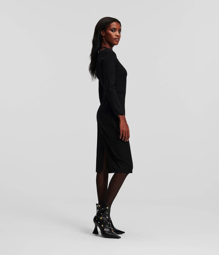 Γυναικείο Archive Punto Φόρεμα Μαύρο Karl Lagerfeld 240W1304-999 BLACK