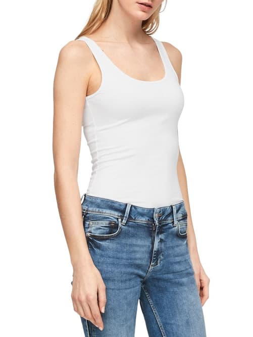 Γυναικείο Αμάνικο Τοπ Λευκό S.Oliver 2058277-0100