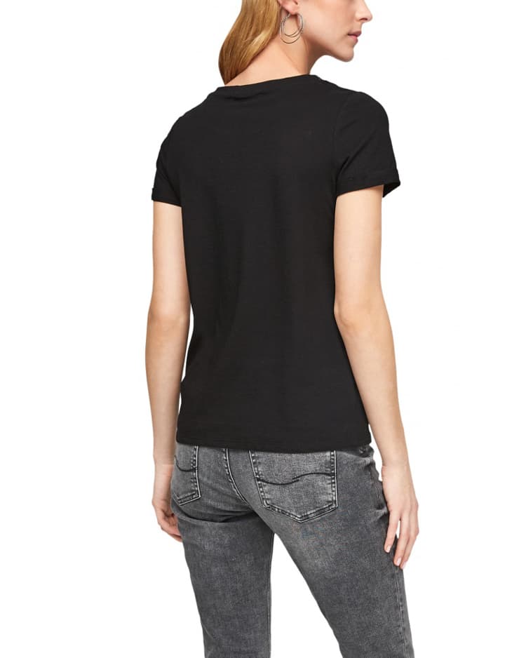 Γυναικείο T-Shirt Μαύρο S.Oliver 2064174-9999