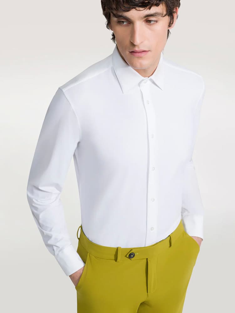 Ανδρικό Stretch Πουκάμισο Λευκό RRD 24251-BIANCO