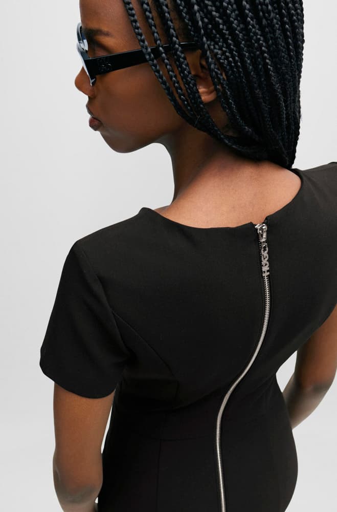 Γυναικείο Κοντομάνικο Kalamara Φόρεμα Μαύρο Hugo 50508611-001