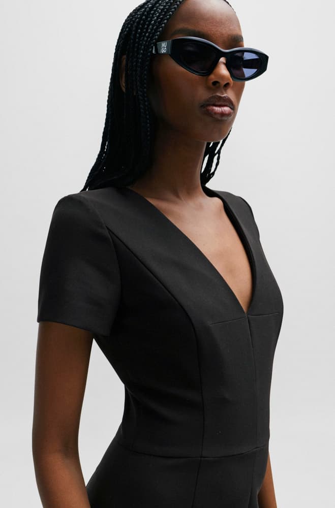 Γυναικείο Κοντομάνικο Kalamara Φόρεμα Μαύρο Hugo 50508611-001