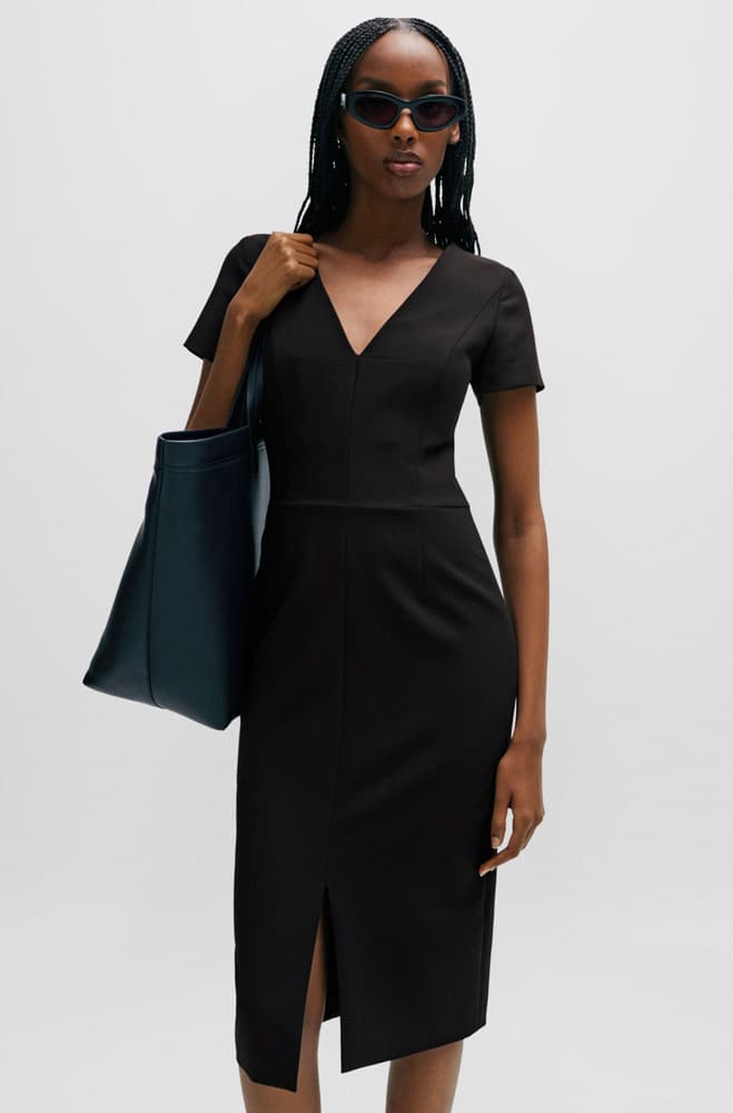 Γυναικείο Κοντομάνικο Kalamara Φόρεμα Μαύρο Hugo 50508611-001