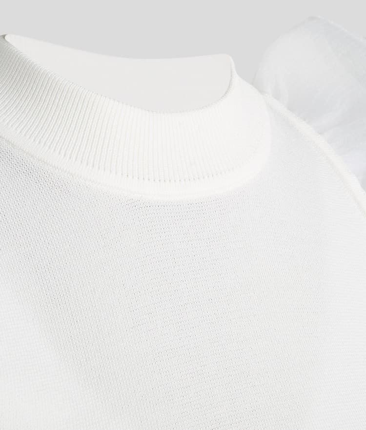 Γυναικείο Puff Sleeve Top Λευκό Karl Lagerfeld 235W2003-100 WHITE