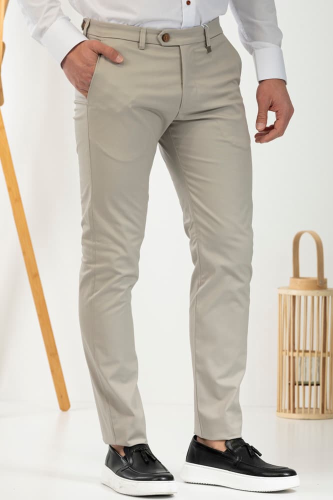 Ανδρικό Παντελόνι Μπεζ Vittorio REBBIO-STONE