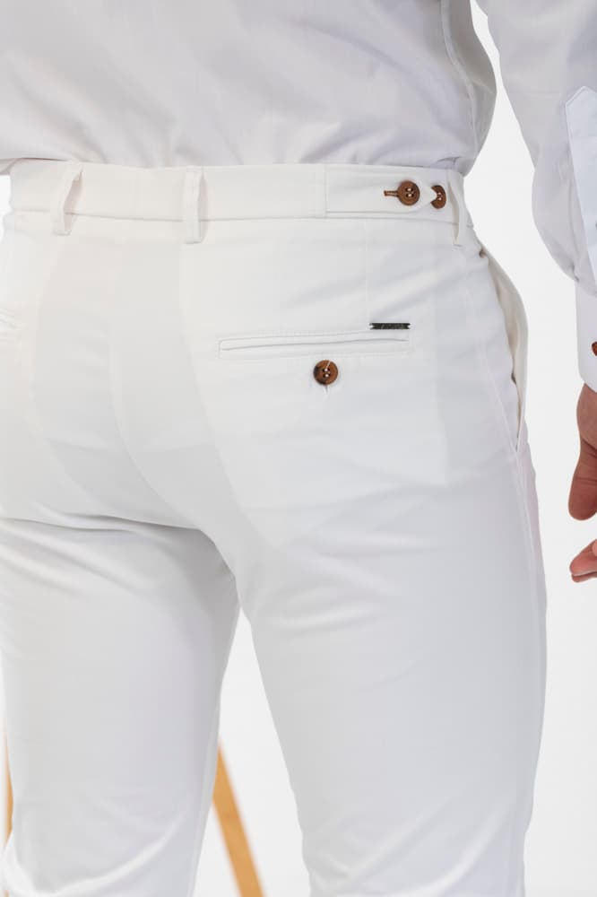 Ανδρικό Παντελόνι Λευκό Vittorio REBBIO-WHITE