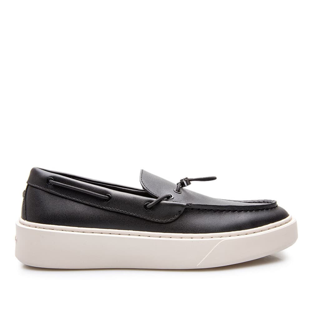 Ανδρικά Δερμάτινα Deck Slip On Loafers Μαύρα Karl Lagerfeld KL53314-000 BLACK