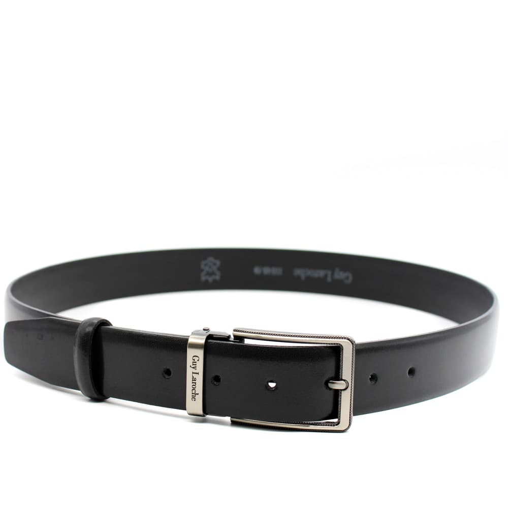 Ανδρική Δερμάτινη Ζώνη Μαύρη Guy Laroche GL101-BLACK