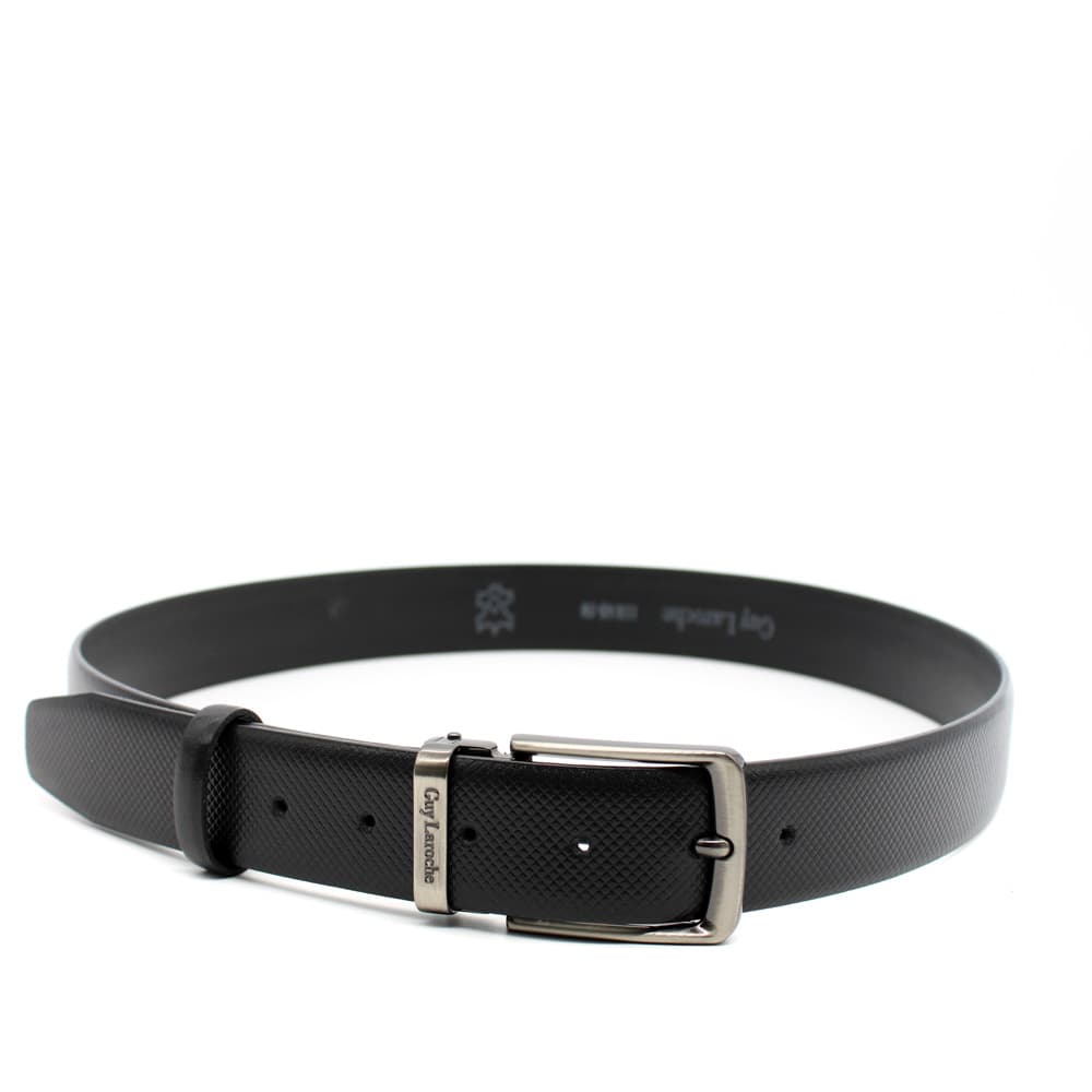 Ανδρική Δερμάτινη Ζώνη Μαύρη Guy Laroche GL307-BLACK