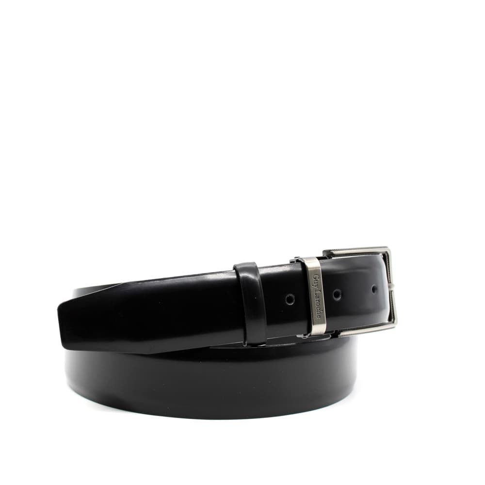 Ανδρική Δερμάτινη Ζώνη Μαύρη Guy Laroche GL318-BLACK