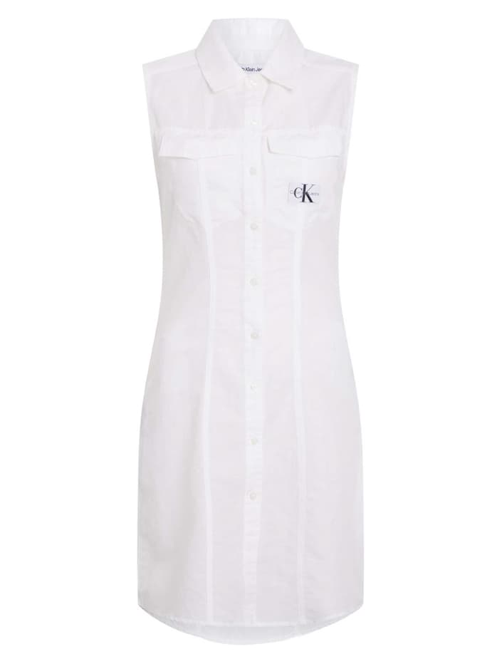 Γυναικείο Λινό Αμάνικο Φόρεμα Λευκό Calvin Klein J20J223690-YAF