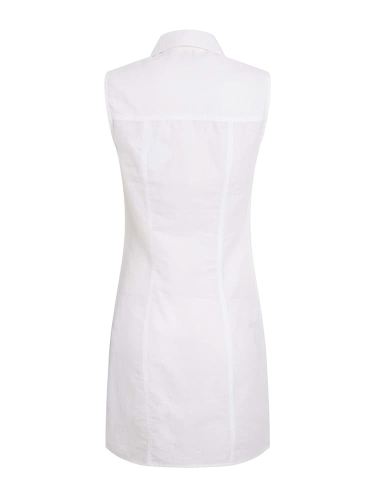 Γυναικείο Λινό Αμάνικο Φόρεμα Λευκό Calvin Klein J20J223690-YAF