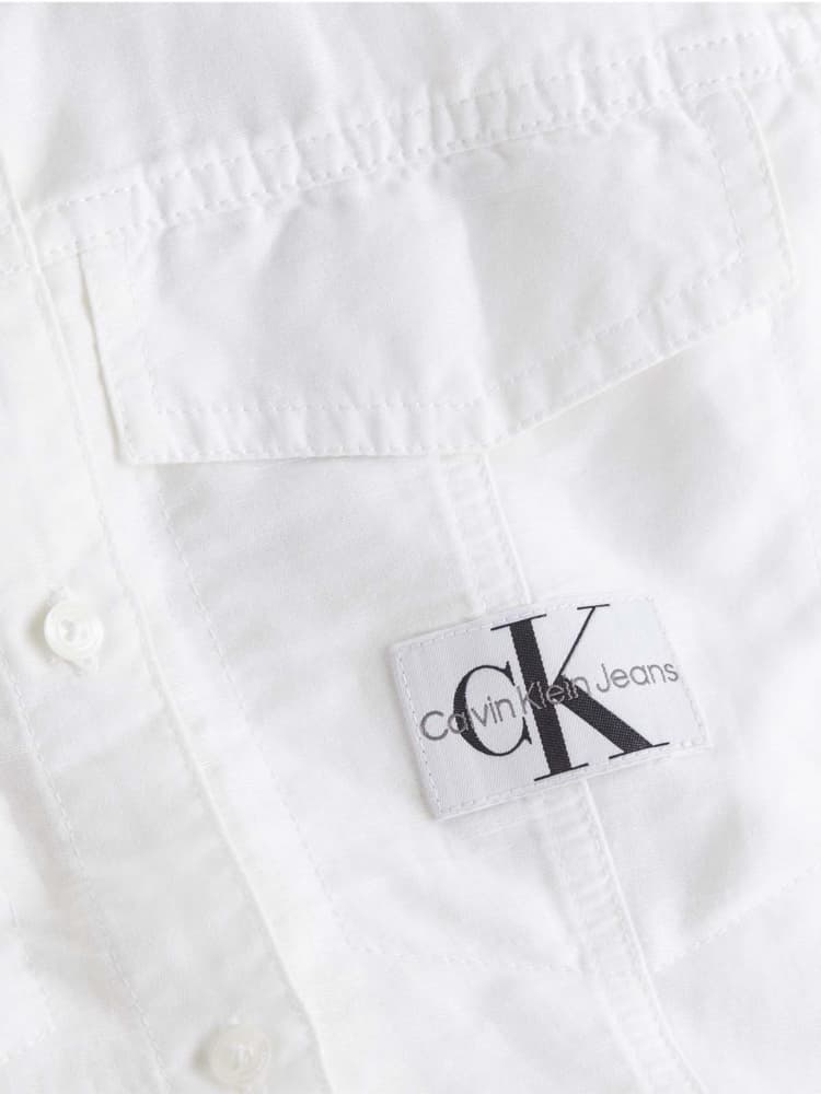 Γυναικείο Λινό Αμάνικο Φόρεμα Λευκό Calvin Klein J20J223690-YAF