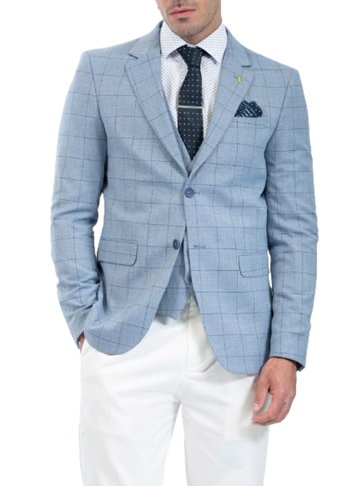 Ανδρικό Καρό Σετ Σακάκι/Γιλέκο Μπεζ Vittorio CARBON-BEIGE