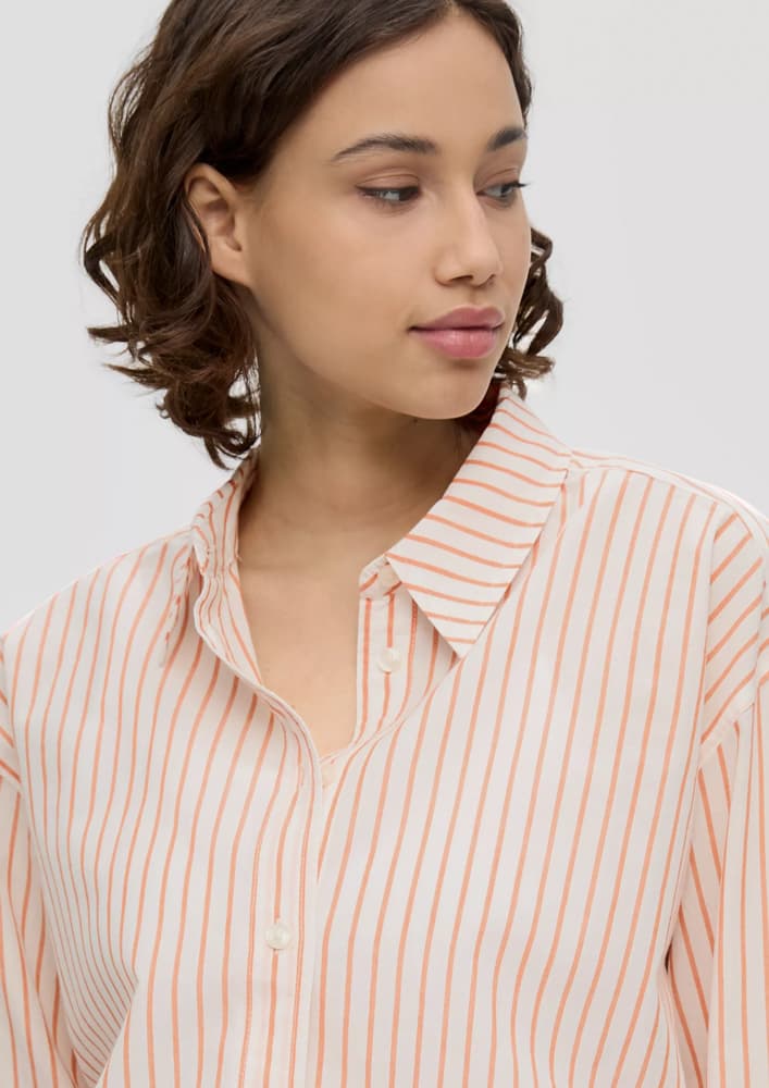 Γυναικείο Ριγέ Πουκάμισο Πορτοκαλί S.Oliver 2143494-23G1