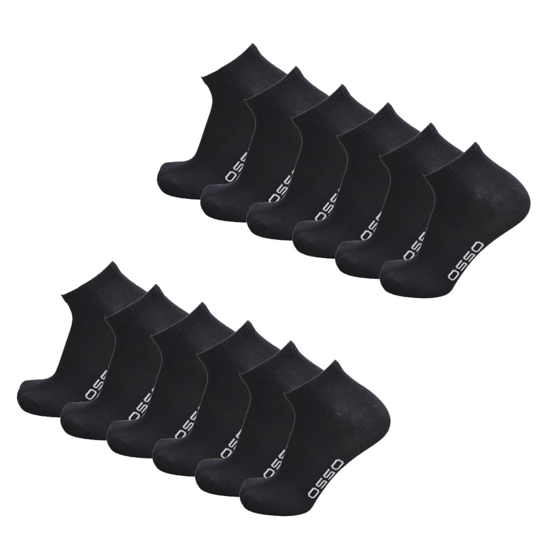 12 Ζεύγη Κάλτσες Μαύρες Σε Οργανικό Βαμβάκι Της Εταιρείας OSSO