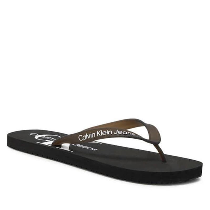 Ανδρικές Monogram Σαγιονάρες Μαύρες Calvin Klein YM0YM00838-BDS