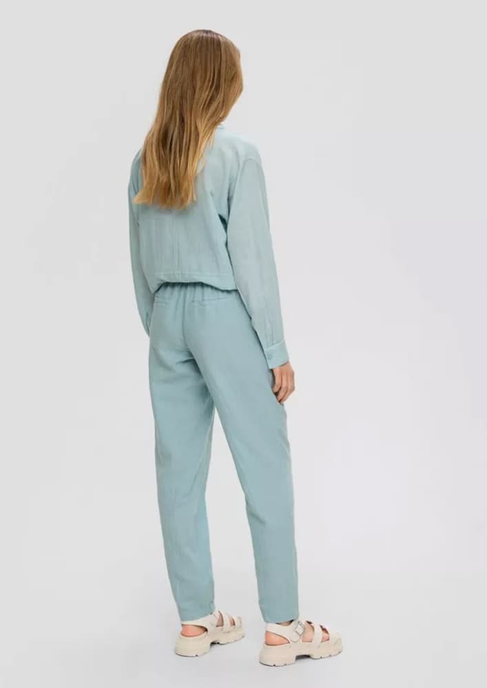 Γυναικείο Λινό Παντελόνι Γαλάζιο S.Oliver 2143789-6103