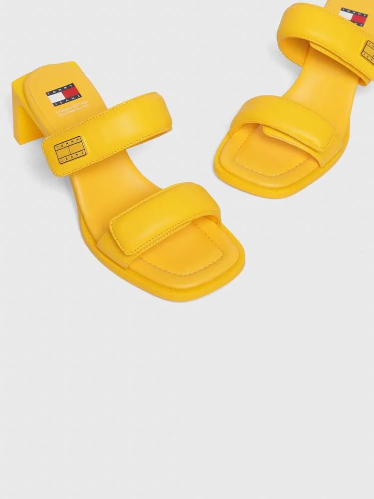 Γυναικεία Δερμάτινα Soho Σανδάλια Κίτρινα Tommy Hilfiger EN0EN02558-ZFM
