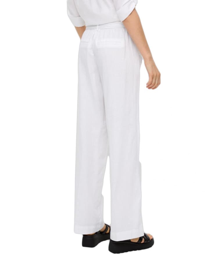 Γυναικείο Λινό Παντελόνι Λευκό S.Oliver 2143825-0100