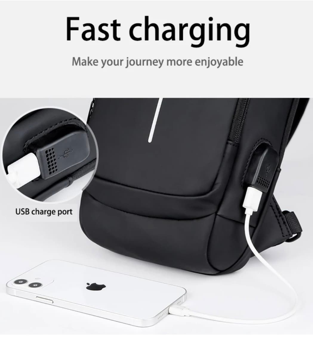 Ανδρικό Crossover 3L Με Θύρα Usb Μαύρο Osso SLING10-BLACK