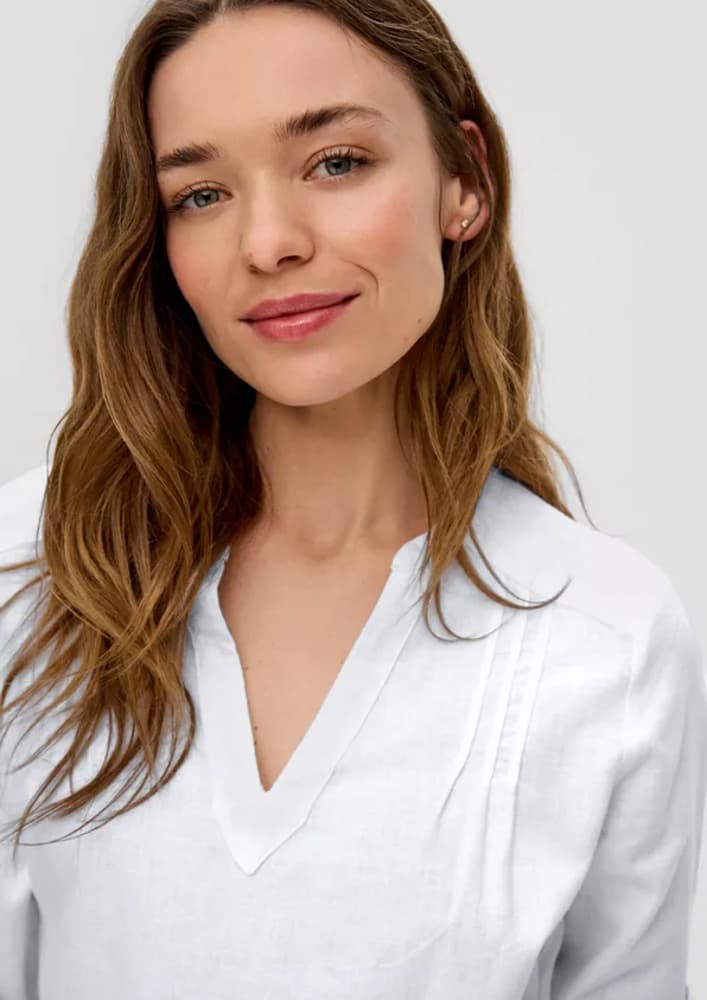 Γυναικεία Λινή Πουκαμίσα Λευκή S.Oliver 2144554-0100