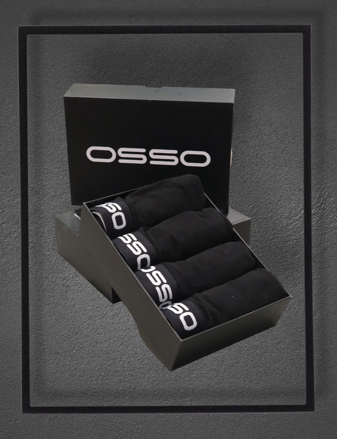 Ανδρικό Μπόξερ Σετ 4 Τεμαχίων Μαύρο Osso Από Οργανικό Breathable Βαμβάκι