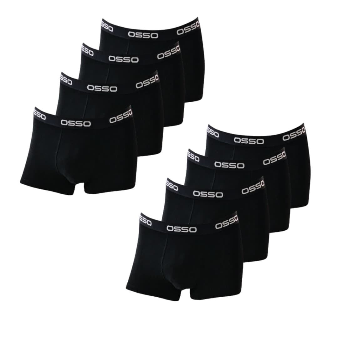Ανδρικό Μπόξερ Σετ 8 Τεμαχίων Μαύρο Osso Από Οργανικό Breathable Βαμβάκι