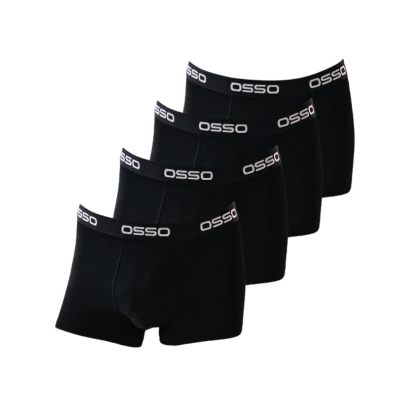 Ανδρικό Μπόξερ Σετ 4 Τεμαχίων Μαύρο Osso Από Οργανικό Breathable Βαμβάκι