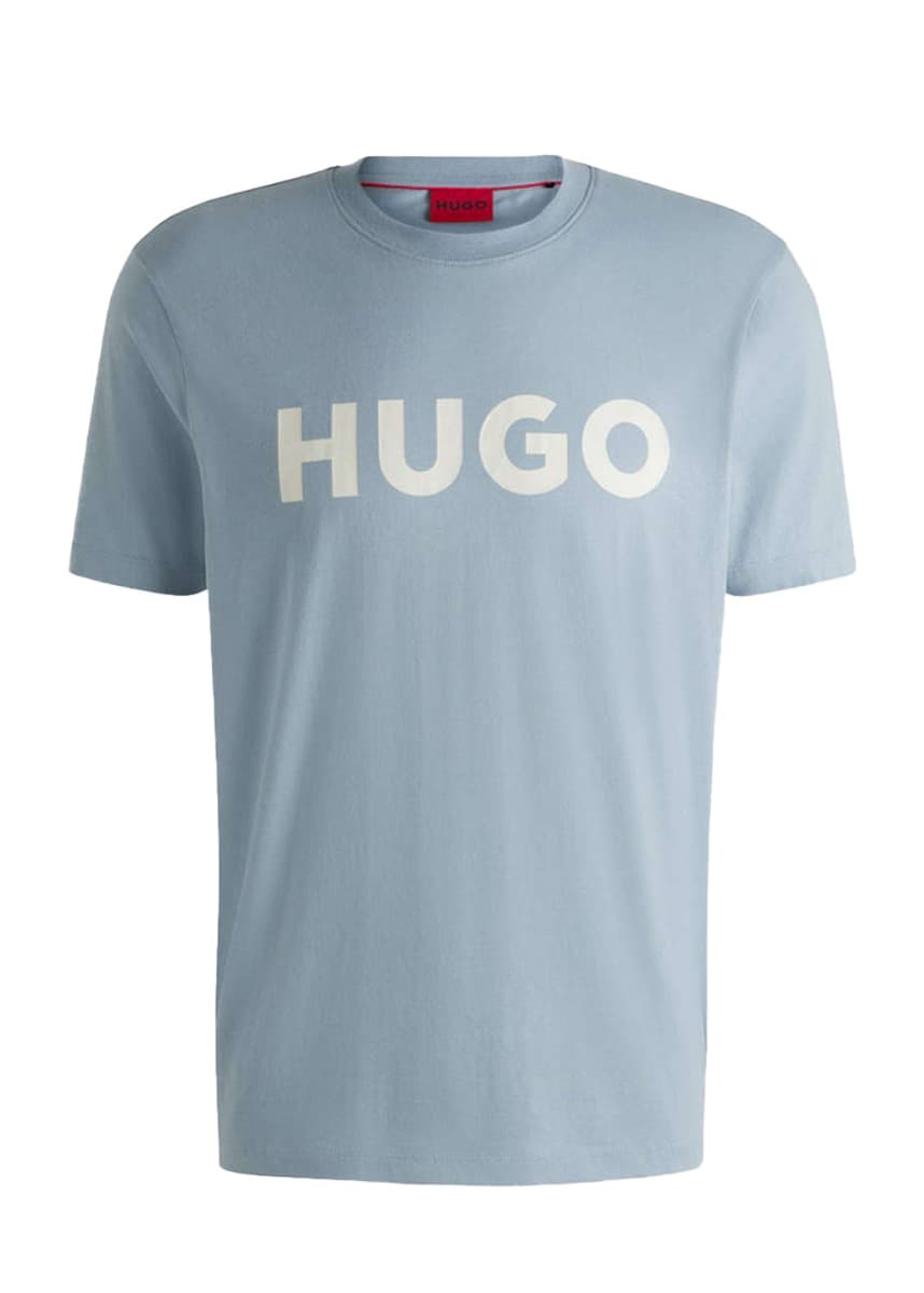 ΑΝΔΡΙΚΟ T-SHIRT HUGO DULIVIO ΚΟΝΤΟΜΑΝΙΚΟ ΜΕ ΤΥΠΩΜΑ ΓΑΛΑΖΙΟ