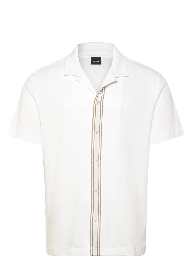 ΑΝΔΡΙΚΟ ΠΟΥΚΑΜΙΣΟ BOSS C-PASINI ΚΟΝΤΟΜΑΝΙΚΟ ΛΕΥΚΟ