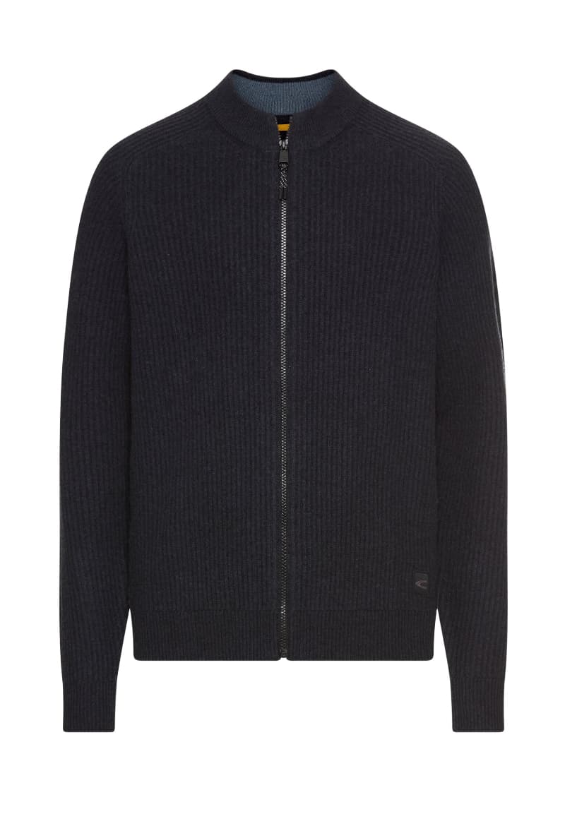 ΑΝΔΡΙΚΗ ΠΛΕΚΤΗ ΖΑΚΕΤΑ CAMEL ACTIVE FULL ZIP STAND UP COLLAR ΚΑΝΟΝΙΚΗ ΓΡΑΜΜΗ ΣΚΟΥΡΟ ΜΠΛΕ