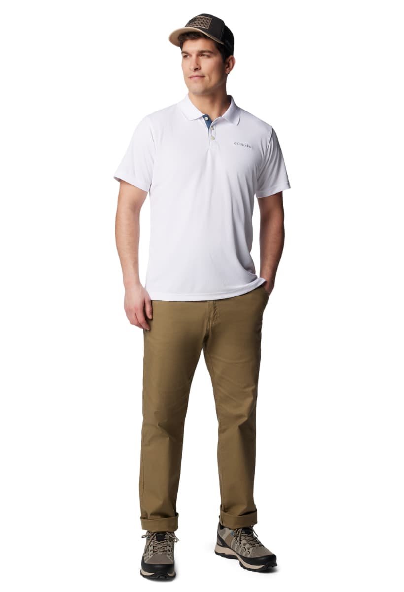 Men's Polo Shirts Columbia White