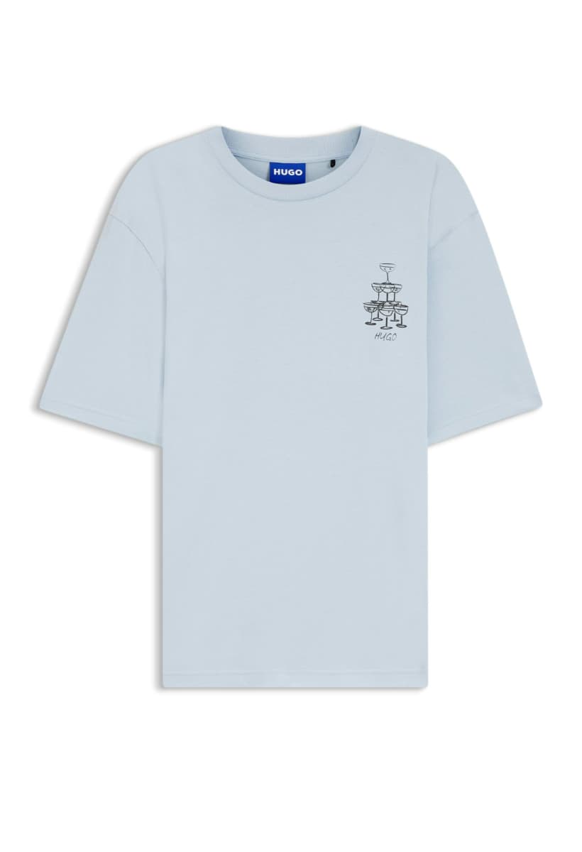 ΑΝΔΡΙΚΟ T-SHIRT HUGO NUCAVO ΚΟΝΤΟΜΑΝΙΚΟ ΓΑΛΑΖΙΟ