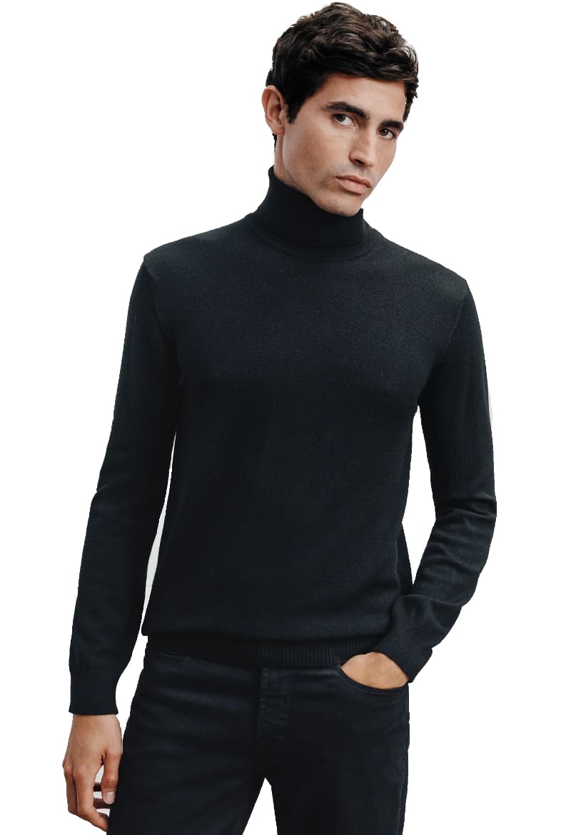 ΑΝΔΡΙΚΟ ΠΛΕΚΤΟ ΖΙΒΑΓΚΟ IZAC COL ROULE BRUNO NOS ΚΑΝΟΝΙΚΗ ΓΡΑΜΜΗ ΕΚΡΟΥ